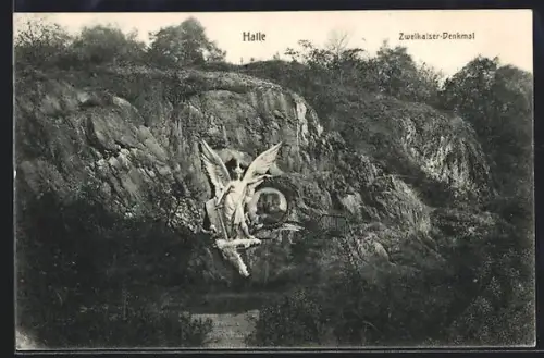 AK Halle, Zweikaiser-Denkmal