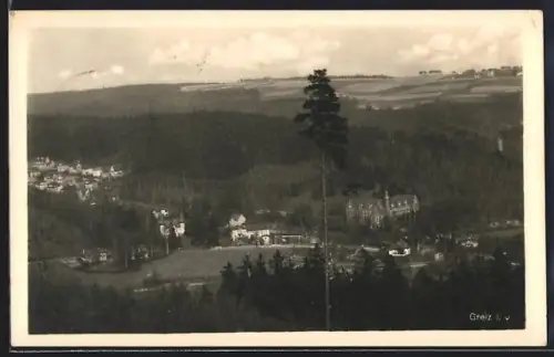 AK Greiz i. V., Panoramaansicht des Ortes