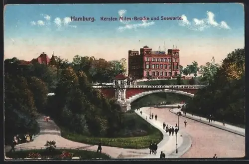 AK Hamburg-St.Pauli, Kersten Miles-Brücke, Seewarte