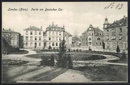 AK Landau /Pfalz, Partie am Deutschen Tor