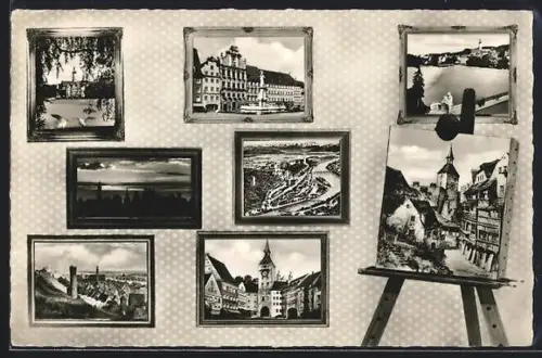 AK Landsberg am Lech, Flusspartie, Blick zur Kirche