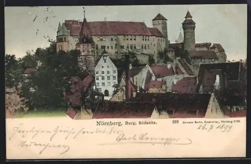 AK Nürnberg, Südseite der Burg