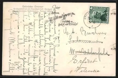 AK Stuttgart, Marktplatz mit Rathaus