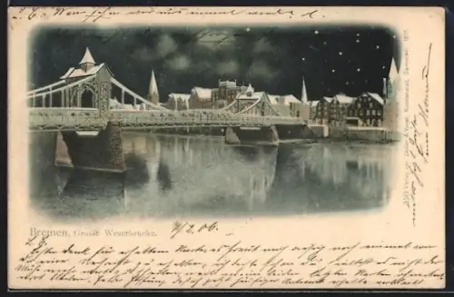 AK Bremen, Grosse Weserbrücke