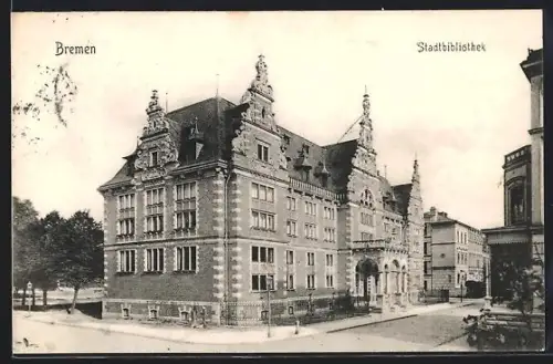 AK Bremen, Partie an der Stadtbibliothek