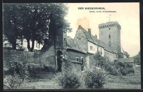 AK Zons /Niederrhein, Alte Stadtmauer