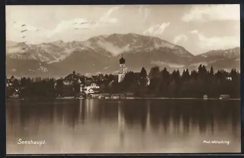 AK Seeshaupt, Ortsansicht mit Kirche