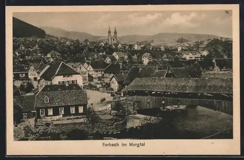 AK Forbach im Murgtal, Ortsansicht mit Kirche