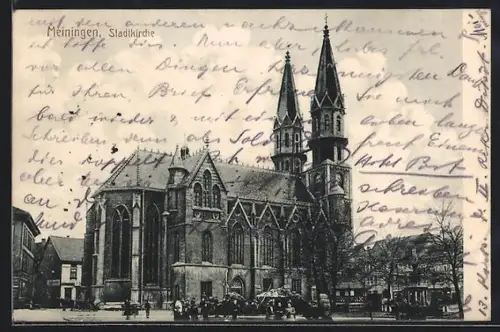 AK Meiningen, Blick zur Stadtkirche