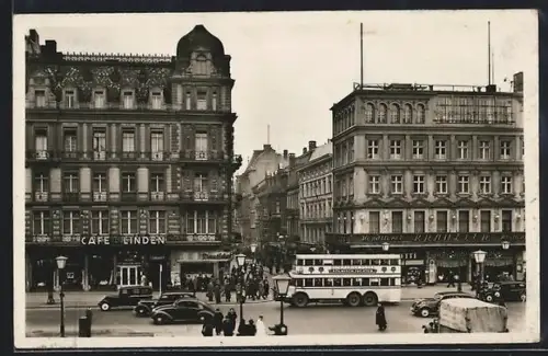 AK Berlin, Unter den Linden Ecke Friedrichstrasse, Café Linden