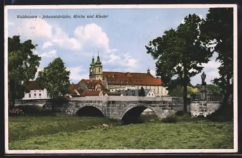 AK Waldsassen, Johannisbrücke, Kirche, Kloster