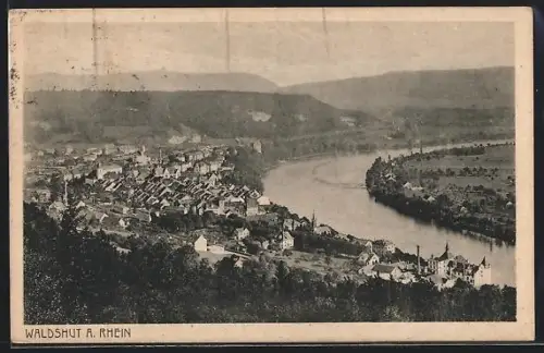 AK Waldshut a. Rhein, Ortsansicht mit Flusspartie