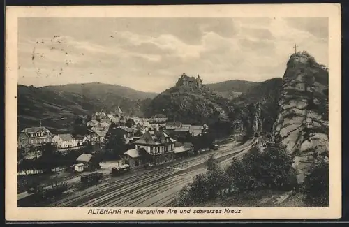 AK Altenahr, Burgruine Are, schwarzes Kreuz