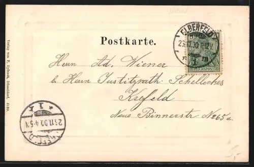 AK Elberfeld, Rathaus mit Kaiserstrasse