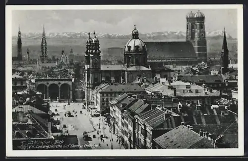 AK München, Blick v. d. Ludwigskirche