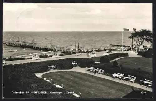 AK Brunshaupten, Kuranlagen, Strand, Seebrücke