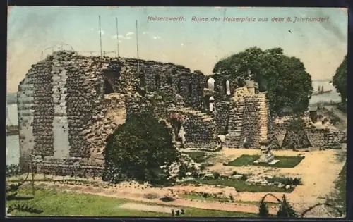 AK Kaiserswerth, Ruine der Kaiserpfalz aus dem 8. Jahrhundert