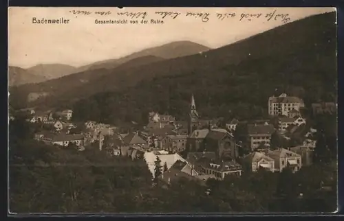 AK Badenweiler, Gesamtansicht von der Ruine