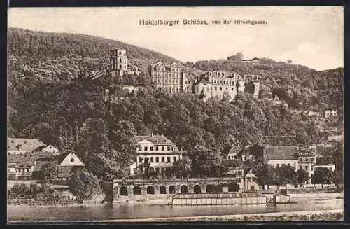 AK Heidelberg, Schloss von der Hirschgasse