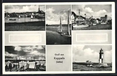 AK Kappeln /Schlei, Hafen, Segelboote, Leuchtturm