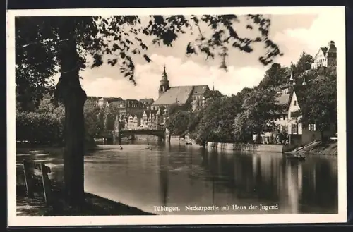 AK Tübingen, Neckarpartie mit Haus der Jugend