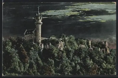 AK Teck, Burg Teck bei Nacht