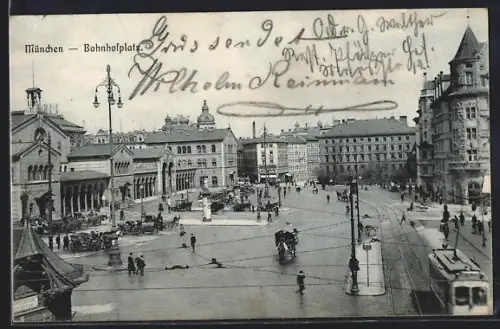 AK München, Bahnhofplatz