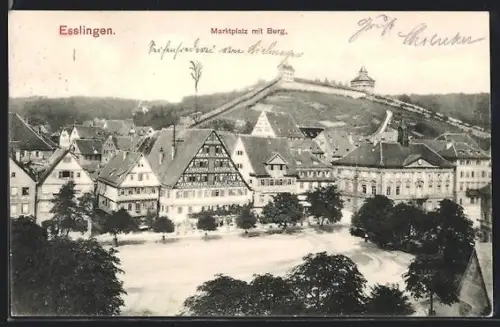 AK Esslingen, Marktplatz, Burg