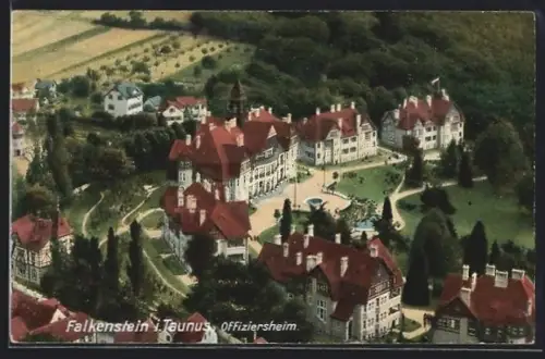 AK Falkenstein i. Taunus, Offiziersheim aus der Vogelschau