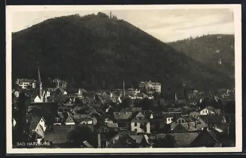 AK Bad Harzburg, Ortsansicht mit Berg