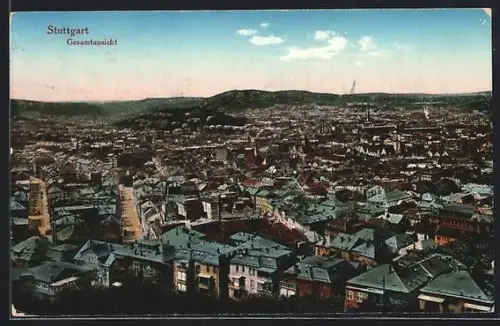 AK Stuttgart, Blick über die Stadt