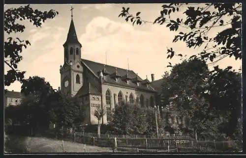 AK Zwickau-Planitz, Baptistenkapelle vom Weg aus