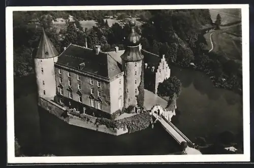 AK Gemen /Borken, Jugendburg Gemen, Luftaufnahme