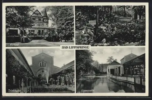 AK Bad Lippspringe, Kursaal, Jordanquelle, Trinkhalle, Lippequelle