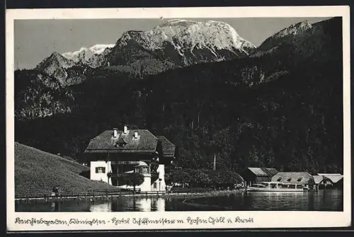 AK Berchtesgaden /Königssee, Hotel Schiffmeister m. Hohem Göll