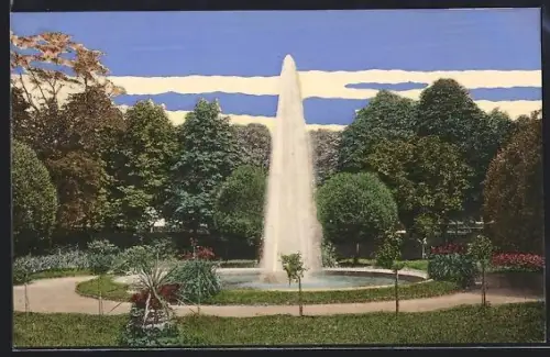AK Landau i. Pfalz, Springbrunnen im Westpark