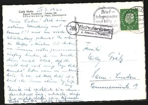 AK Schulenberg /Harz, Café Muhs