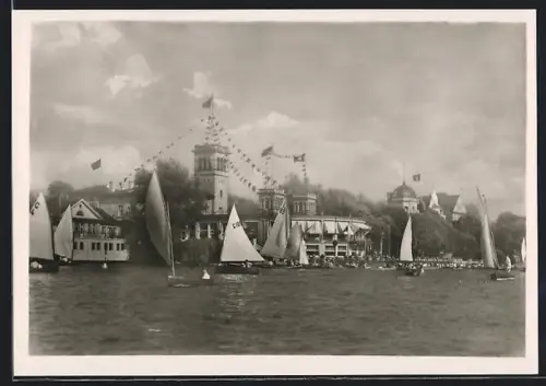 AK Hamburg, Uhlenhorster Fährhaus, Segelboote