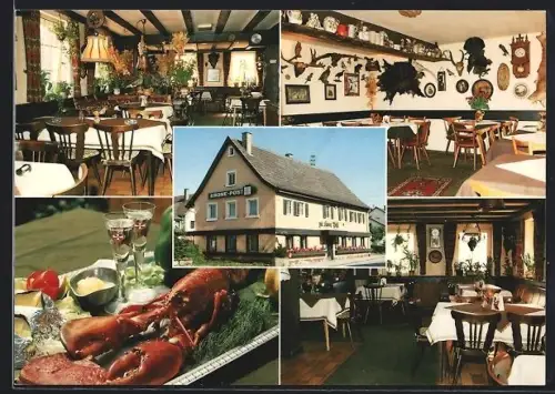 AK Rheinm.-Stollhofen, Gasthaus Krone Post, Inh. Angelika Bertsch, Rastatterstrasse 13