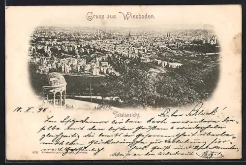 AK Wiesbaden, Ortsansicht aus der Vogelschau