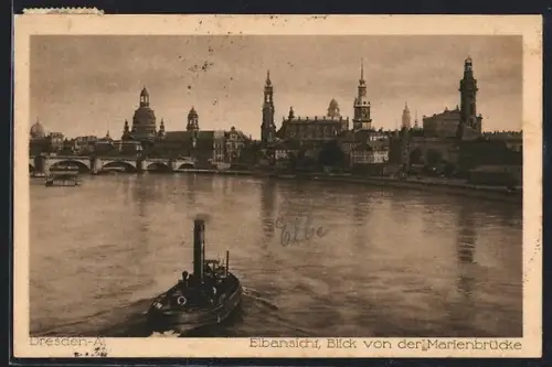 AK Dresden-A., Elbansicht, Blick von der Marienbrücke
