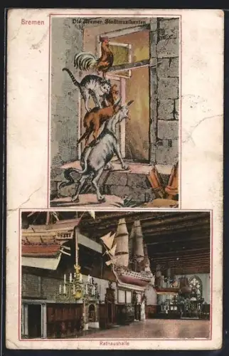 AK Bremen, Rathaushalle u. Stadtmusikanten