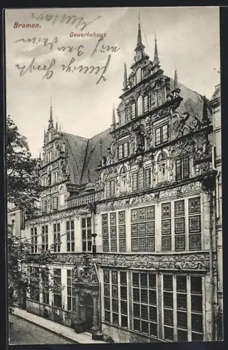 AK Bremen, Gewerbehaus aus der Vogelschau