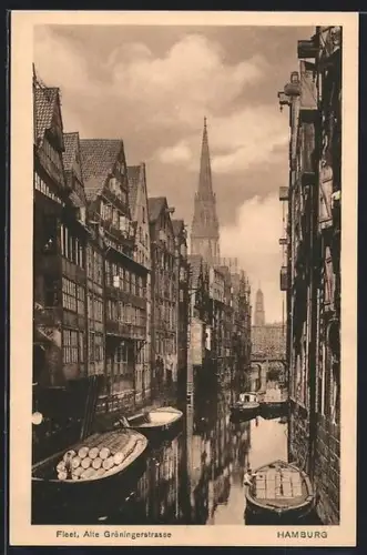 AK Alt-Hamburg, Fleet, Alte Gröningerstrasse