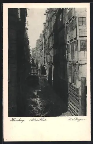 AK Hamburg, 31. Deutscher Philatelistentag und Postwertzeichen-Ausstellung 1925, Altes Fleet