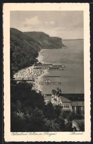 AK Sellin a. Rügen, Strand aus der Vogelschau