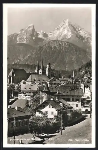 AK Berchtesgaden, Partie bei der Villa Fössler mit nach dem Watzmann
