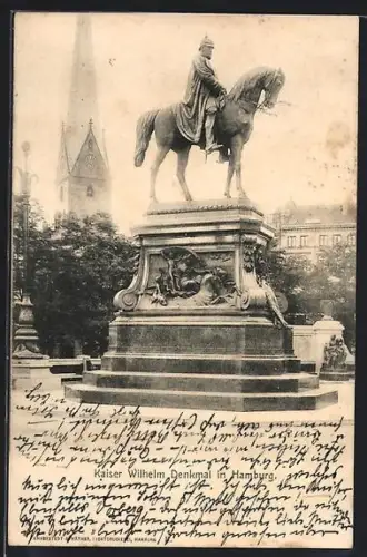 AK Hamburg, Kaiser Wilhelm Denkmal