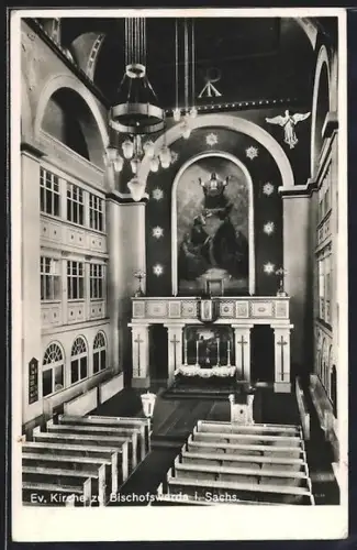 AK Bischofswerda i. Sachs., Ev. Kirche, Innenansicht, Altar