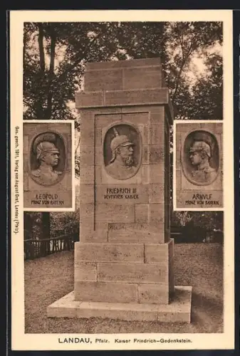 AK Landau /Pfalz, Kaiser Friedrich-Gedenkstein